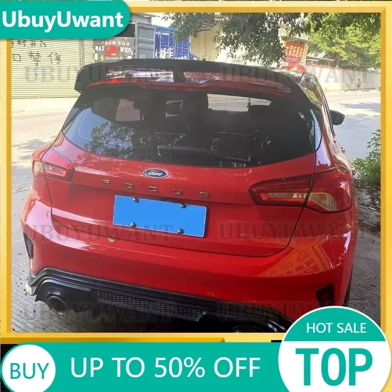 Black/Carbon Look Car Rear Trunk Spoiler Wing Lip For Ford For Focus MK4 ST-LINE 2019-2022 Rear Roof Lip Wing Spoiler