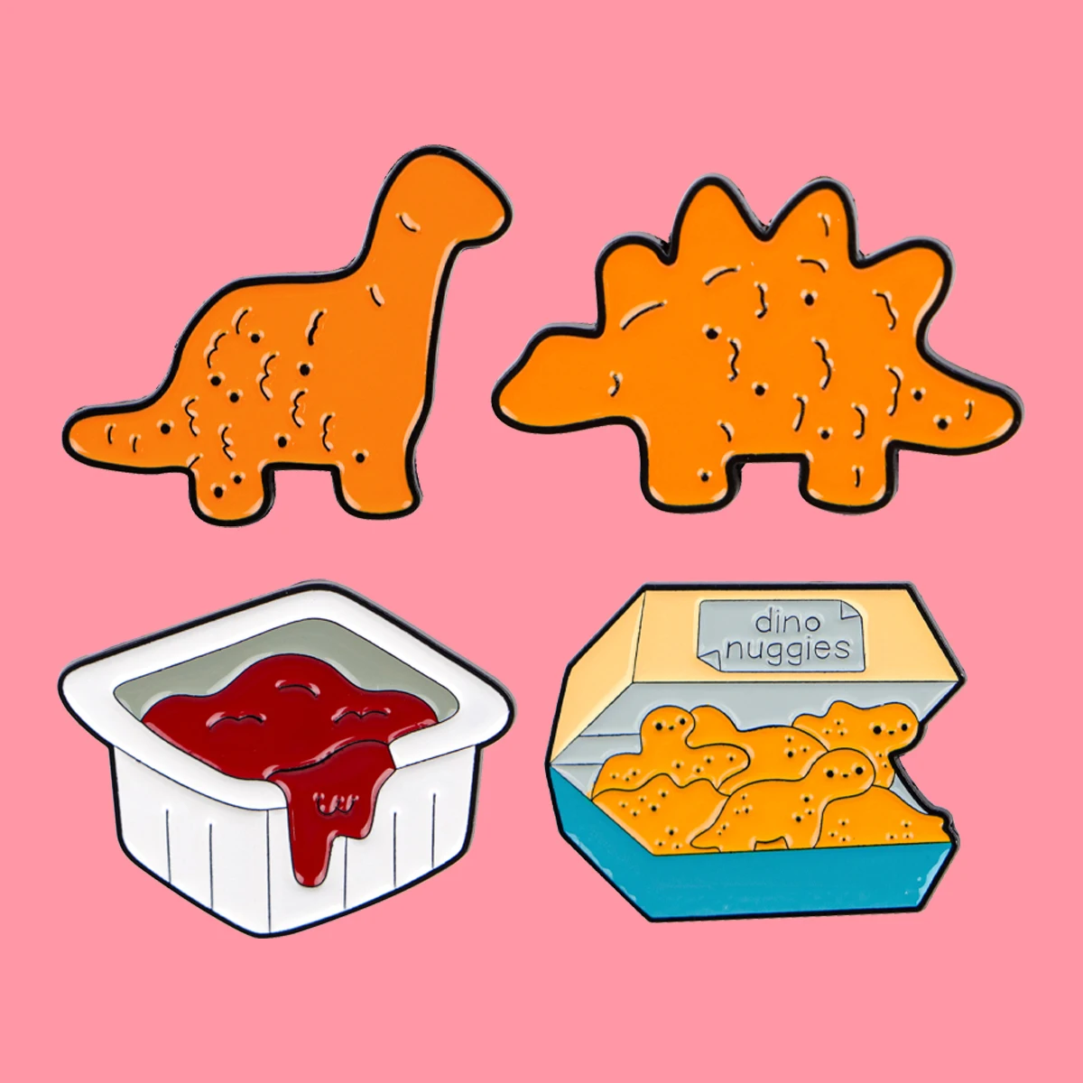 Niedliche Dinosaurier-Keks-Emaille-Anstecknadeln, Cartoon-Anime-Brosche, Anstecknadel, Abzeichen auf Rucksack, Kleidung, Accessoires, Modeschmuck, Kindergeschenke