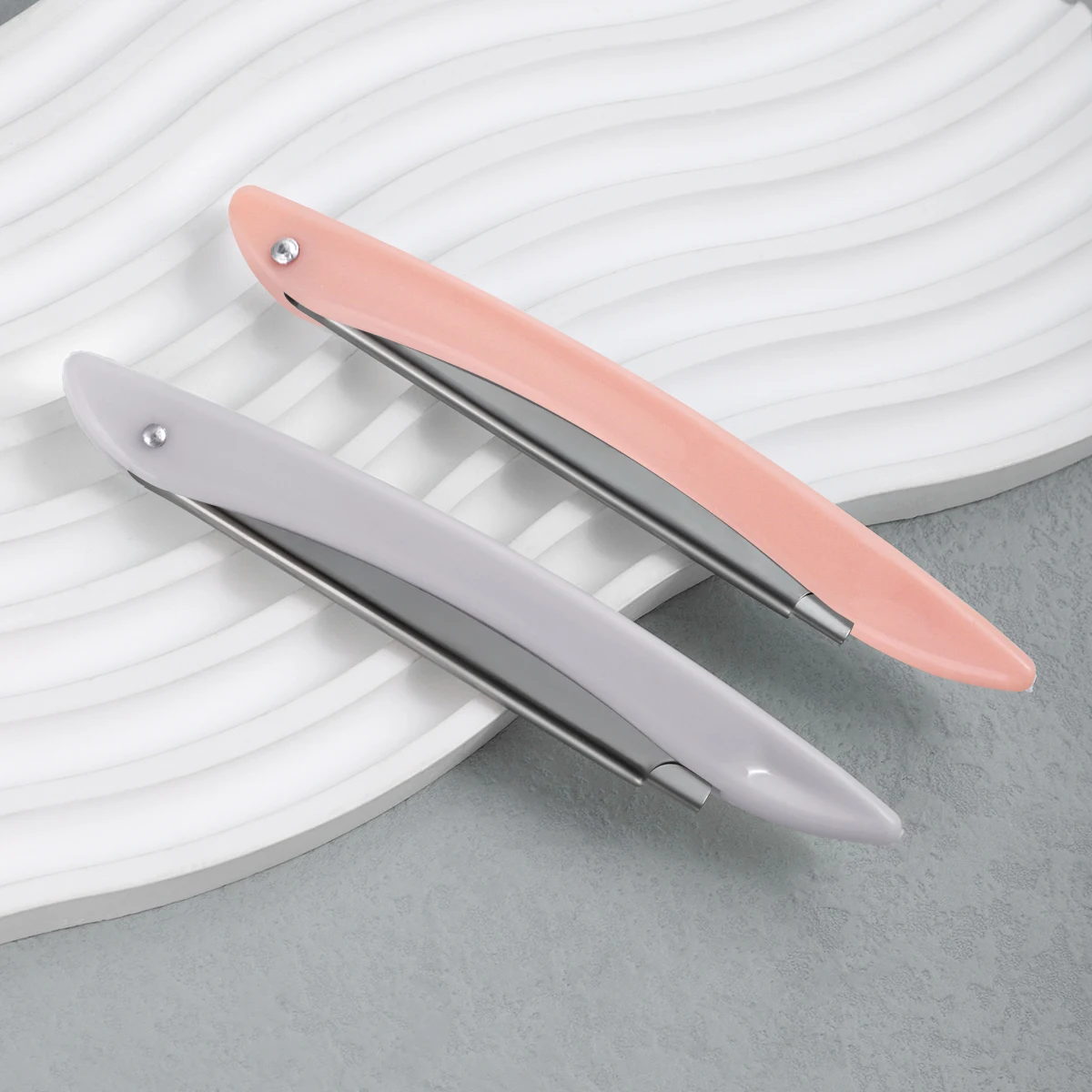 2er-Pack Rasiermesser Augenbrauen-Trimmer, Edelstahl-Haartrimmer, Professioneller Gesichts-Augenbrauenrasierer, nur für Männer und Frauen. – Detail 5