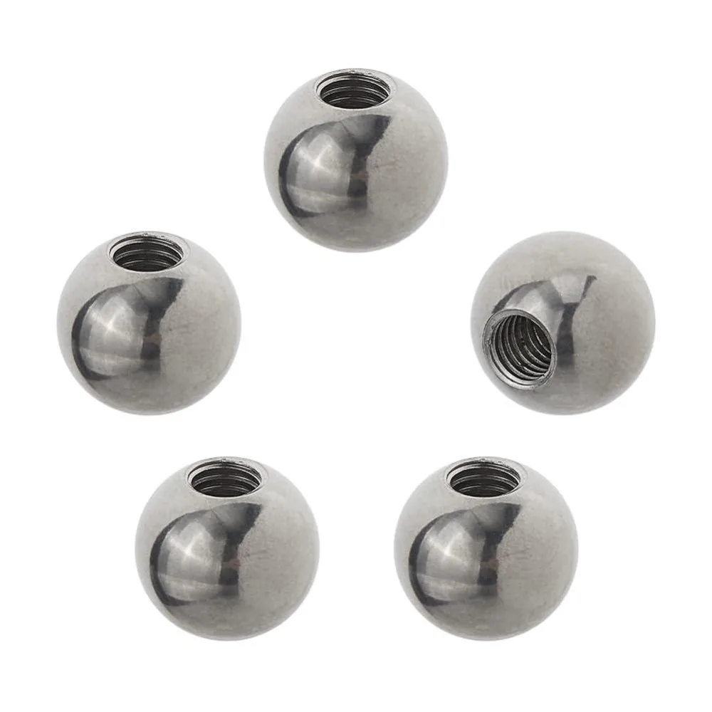 5Pcs M6x15mm Ball Nuts Knob 304 Stainless Steel Female Thread Ball Nut Caps Silver Replacement Chromium Steel Balls Screw Caps
