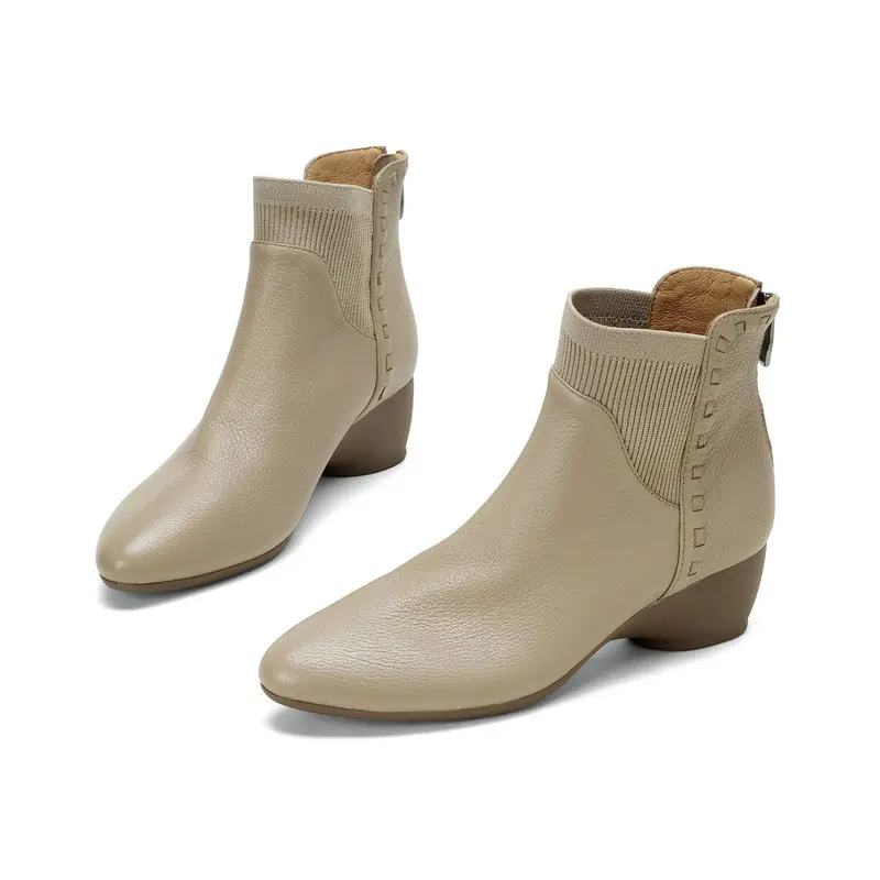 

2025 новые модные вязаные женские ботинки, ботинки до щиколотки из 100% натуральной кожи, удобная обувь для вечеринок