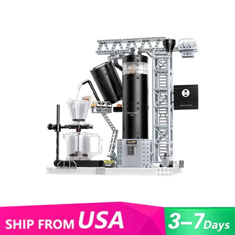 

1000 шт., креативный эксперт MOC Timemore, кофейня, строительные блоки, заводное оборудование для обработки кофе, модульная модель-головоломка, игрушки для детей, подарок