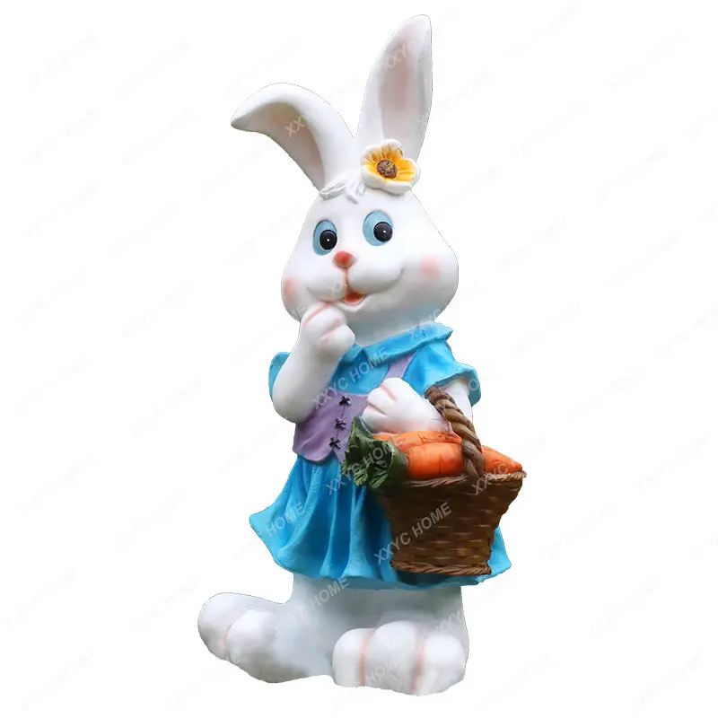 

Outdoor Rabbit Grp Sculpture Garden Courtyard Big Decorations Small Yard Layout Kindergarten Decorations