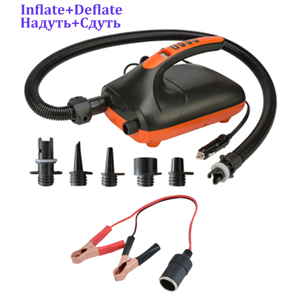 Max 20/16PSI 12V 110W Inflatable Electric Air Pump Dual Stage For Outdoor Paddle Board Airbed SUP Paddleboard Inflatable Parts