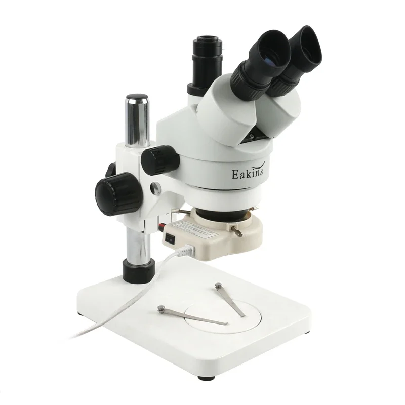 7X-45X Simul-Focus Parfocal Trinocular Stereo Microscope WF10X/20MM Eyepieces 56 LED Light for Dental Research and Education