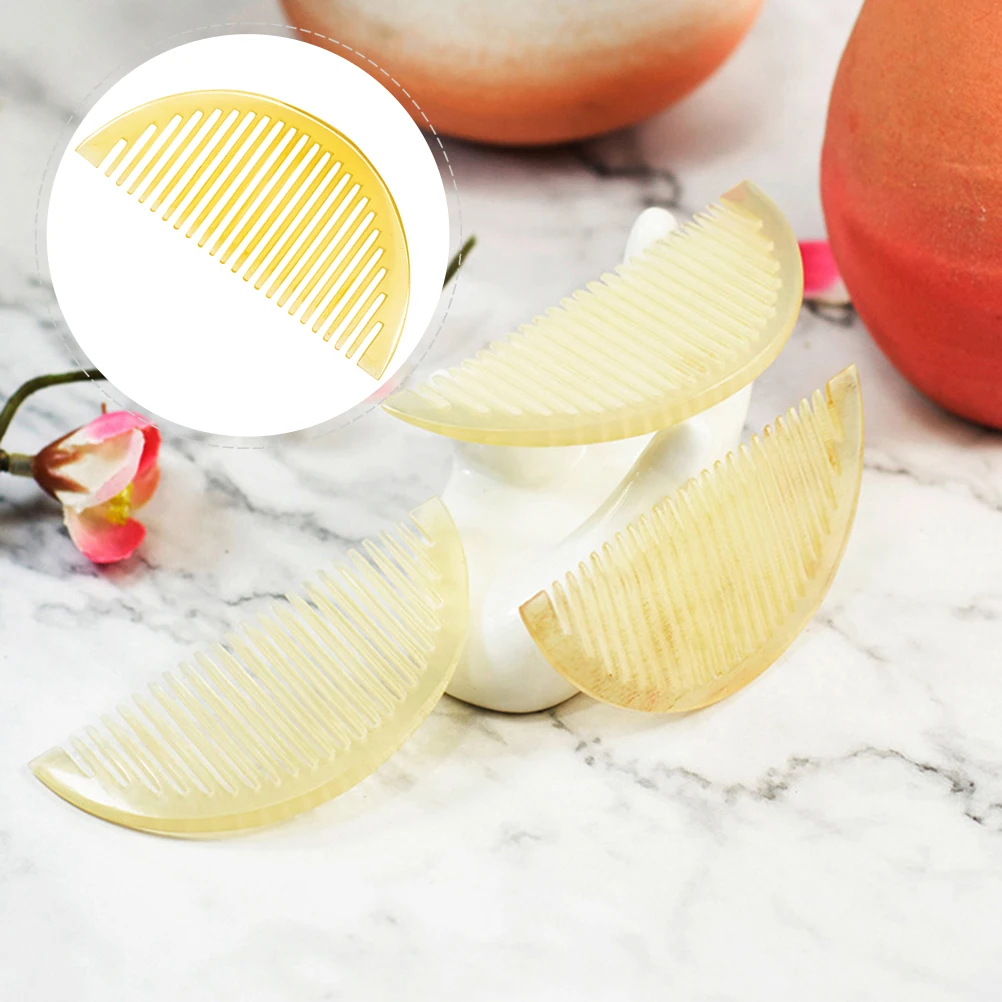 

Retro Comb Natural Horn Hair Scalp Brush for Curls Accessories Combs Mini Anti static Styling Massage