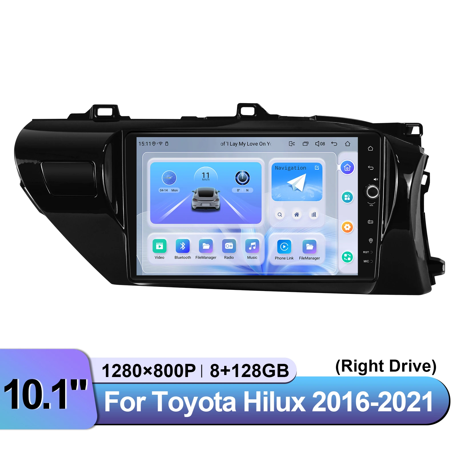 JOYING-Radio estéreo para coche con pantalla táctil de 10 pulgadas, Bluetooth 5,0, Carplay, para Toyota Hilux 2016-2021, Drive Right, Plug & Play