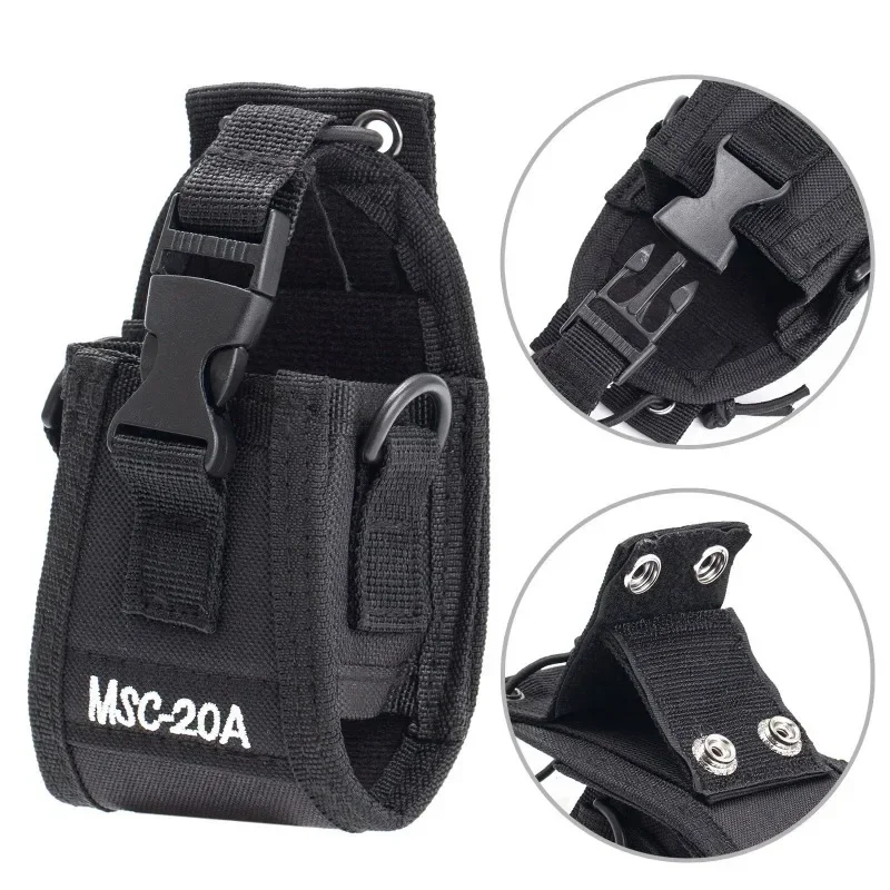 Nueva bolsa de nailon para Walkie Talkie de MSC-20A para Kenwood BaoFeng UV-5R BF-888S UV-82 bolsa con soporte de bolsillo para Radio funda