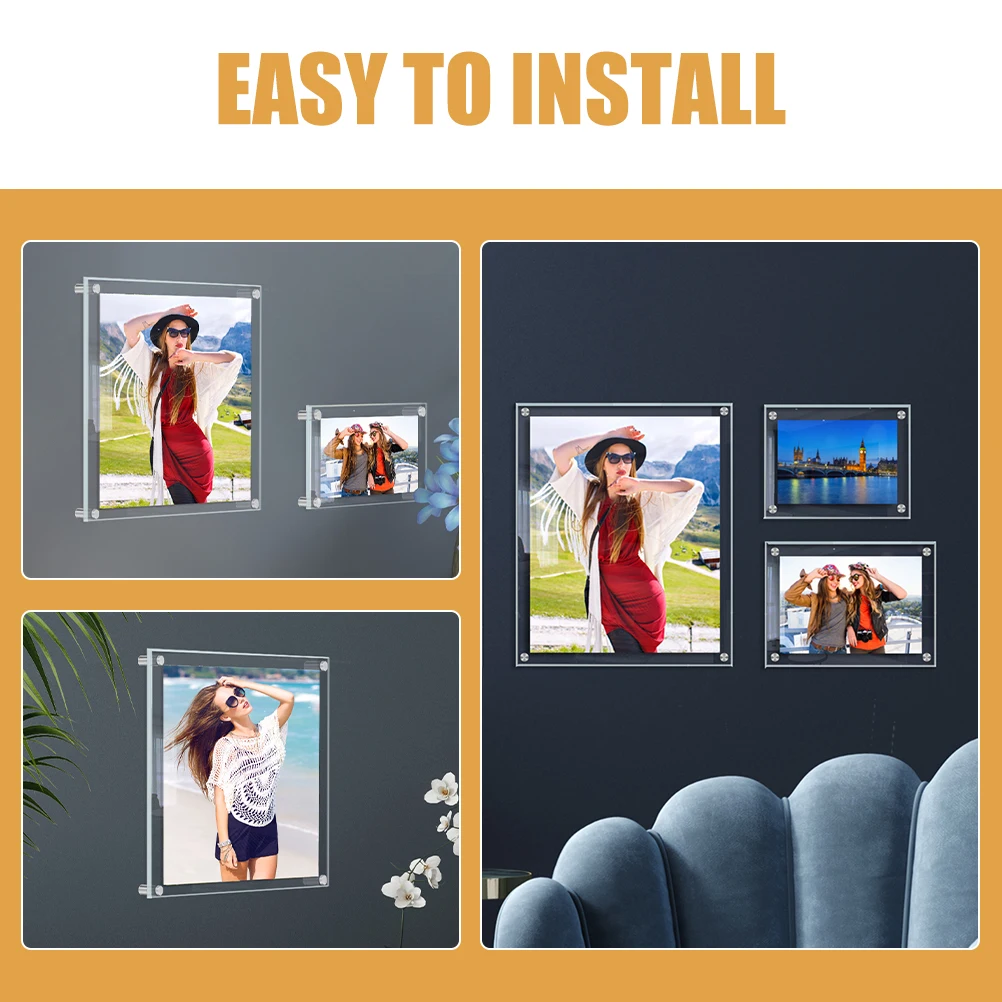 

Transparent Photo Frame Picture Large Frameless Frames Household for Home Acrylic