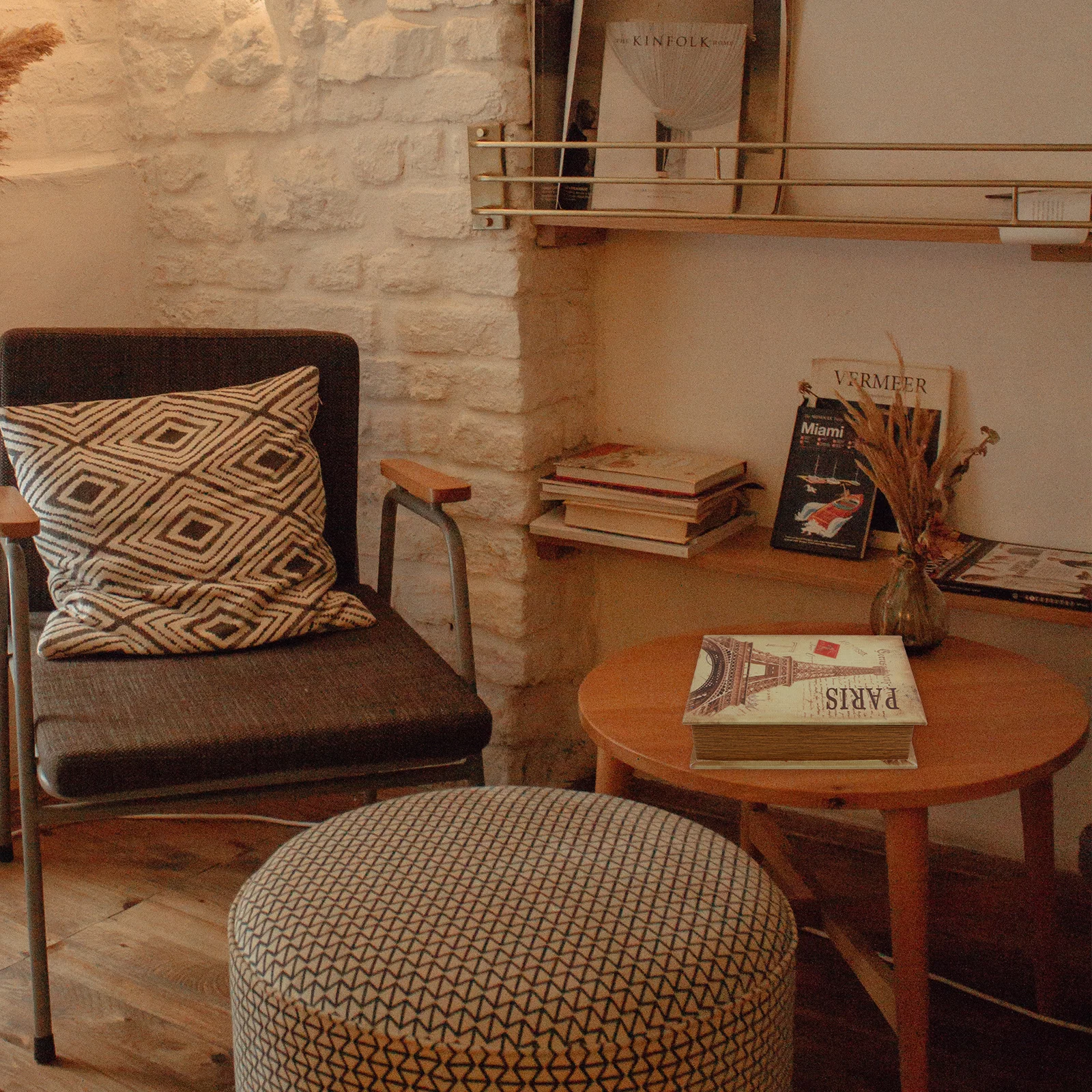 

1pc Vintage Wood Box Distressed Pu Bookshelf Decoration Storage For Jewelry Keys Cash Faux Book Prop Home Ornament