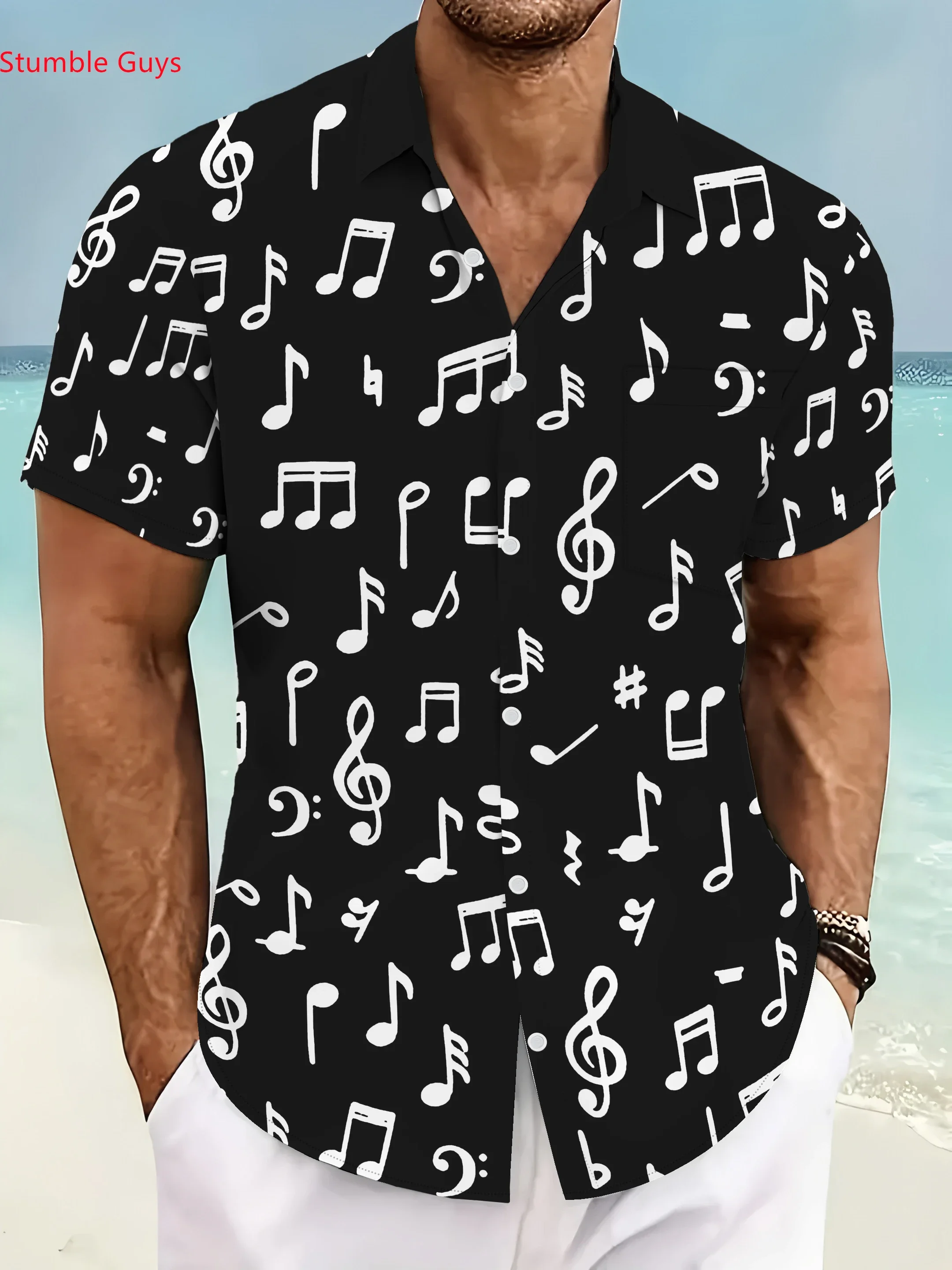 Men's Casual Man Short Sleeve Hawaiian Shirt Summer Fashion Tropical Print Lightweight Breathable Beach Holiday Shirts