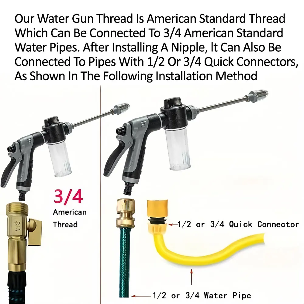 1 Pack High Pressure Spray Water Gun Garden Watering Hose Nozzle Sprinkler Car Washing Gun Car Cleaning Washing Tools image 6