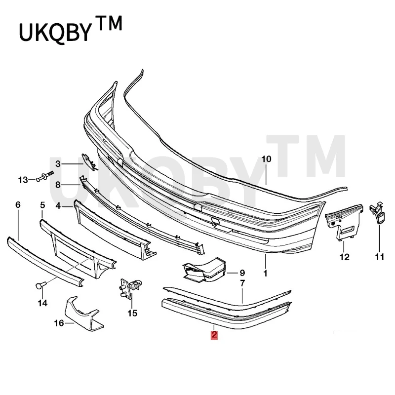 Car Front-loading rubber strip without hole guard strip b mwE38 728i 728iL 730d 730i 730iL 735i 735iL front bumper trim strip