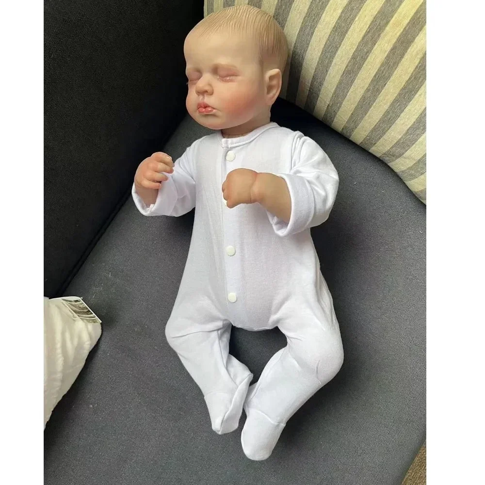 19inch Bebe Doll Sleeping Loulou Newborn Size Baby Doll Reborn Baby Dolls Hand-painted 3D skin multiple Layers Visible Veins