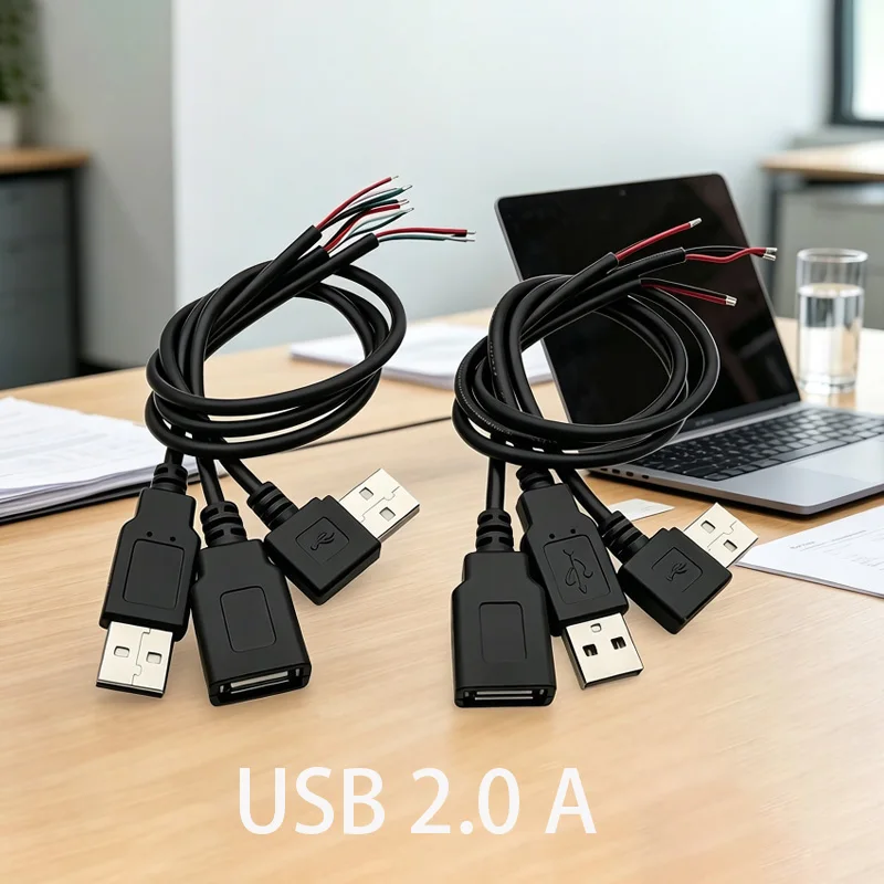 5V USB Male to Female Jack 2 Pin 4pin 2 Wire DIY Power Charge Extension Cable Cord Connector Adapter for Electronics
