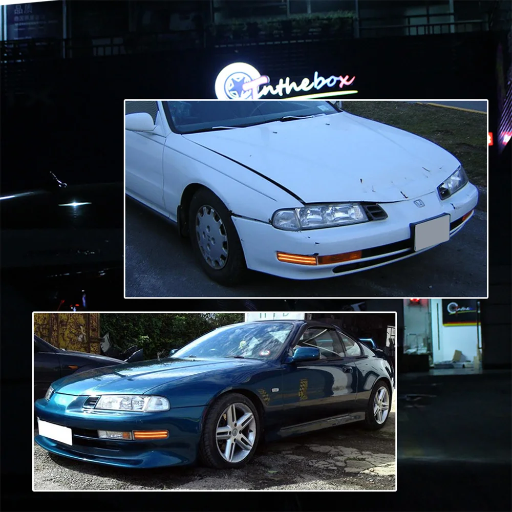 Front Bumper Outer Turn Signal Lights LED Side Marker Indicator Lights Parking Lights For Honda Prelude 1992 1993 1994 1995 1996