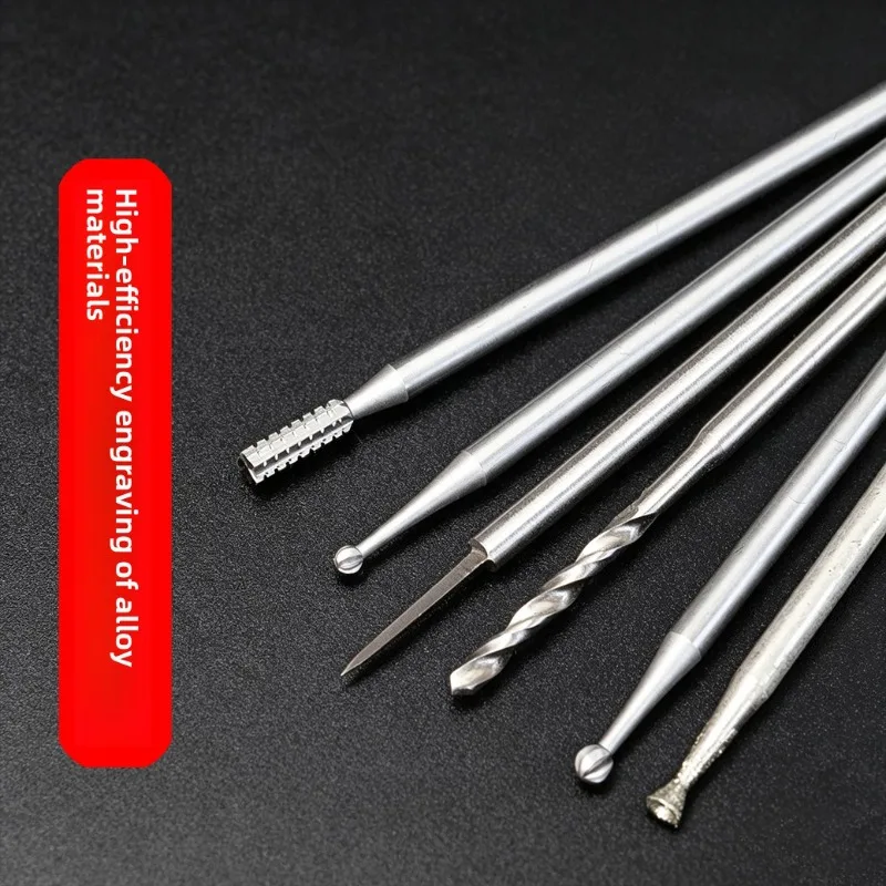 2.35mm Shank Carbide Electric Wood Carving Bit Set/Olive Pit Carving Micro‑Engraving Milling Grinding Burr for Wood& Nut Carving