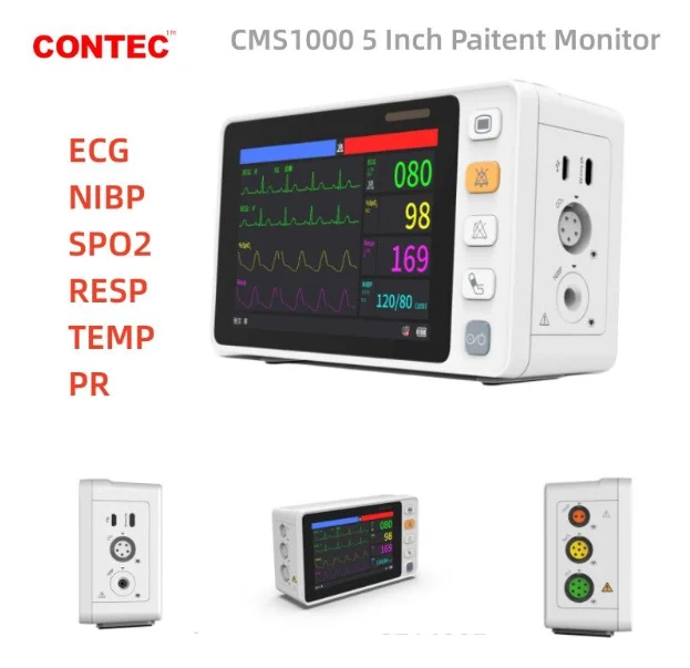 

CONTEC CMS1000 Touch Screen Patient Monitor Human/Veterinary Portable 6 Parameter ICU CCU Optional CO2 Animal Vet