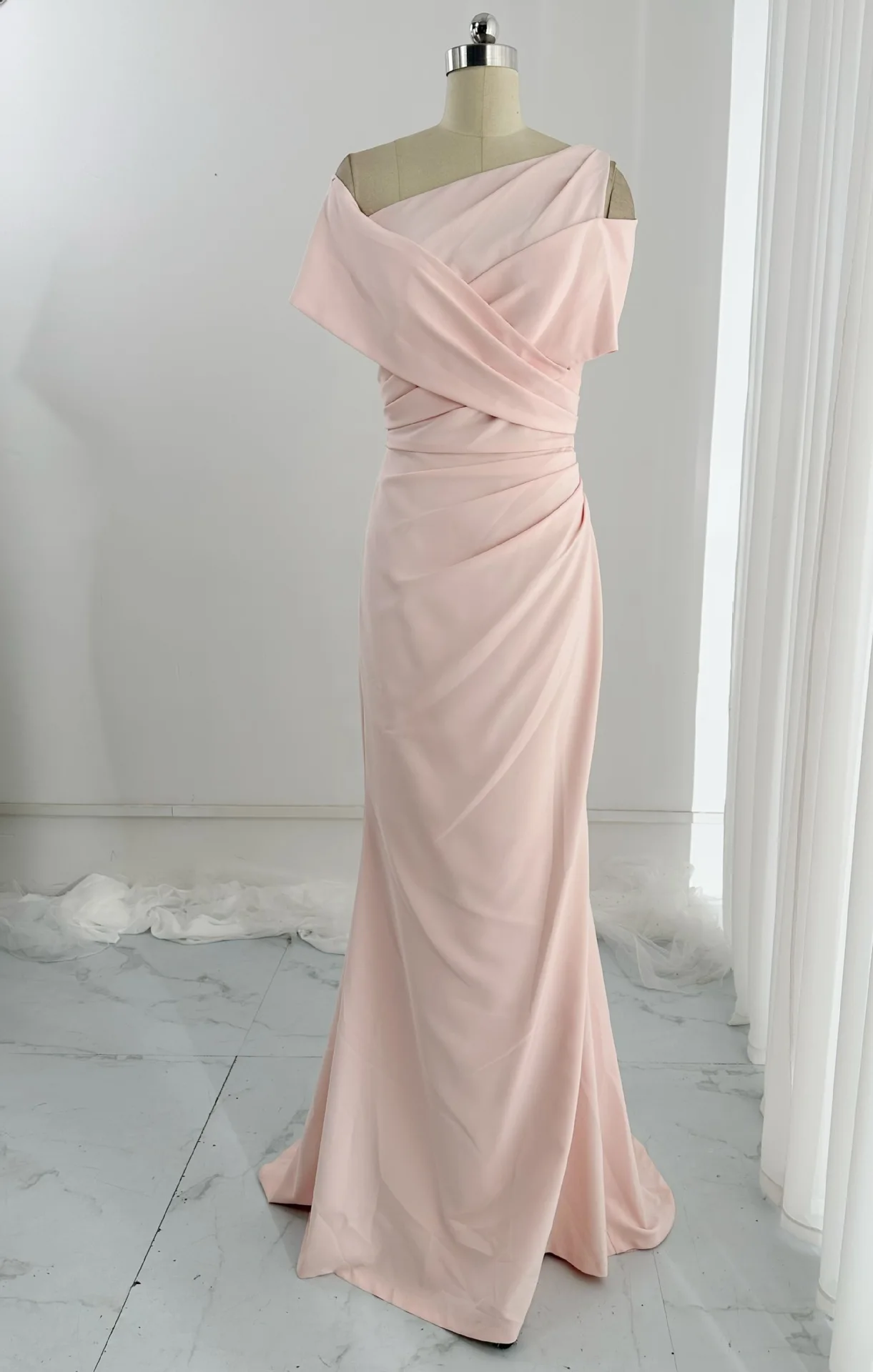 Light Pink High -Level Sense Can Wear Satin Sweet Slim Mermaid Performance Evening Dress M2035