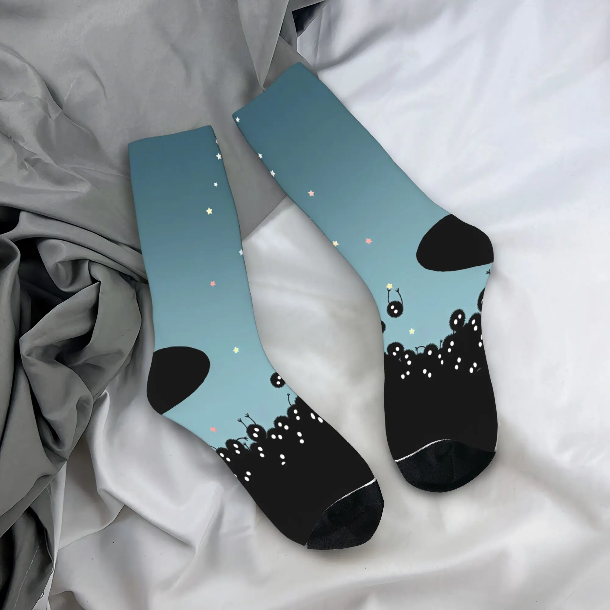 Soot Sprites M-Mononoked Socks  Anti Skid Stockings Adults Men Warm Soft Outdoor Sports Socks Winter Novelty Graphic Socks