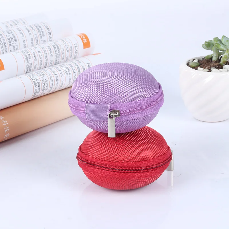 1Pc Round EVA Earphone Organizer Bag Portable Headset Cable Holder Box Storage Case Zipper Earphone Protective Sleeve