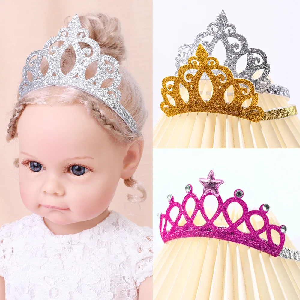 1PC Crown Hairband Sparkling Birthday Party Headband for Kids Dress Up Cheer Festival Hair Hoop Boutique Child Hair Accessories