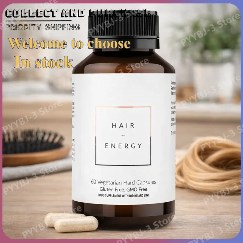 

Капсулы для питания волос с мультивитаминами, цинком и йодом для роста волос и поддержания энергии, 60 капсул в упаковке, без ГМО.