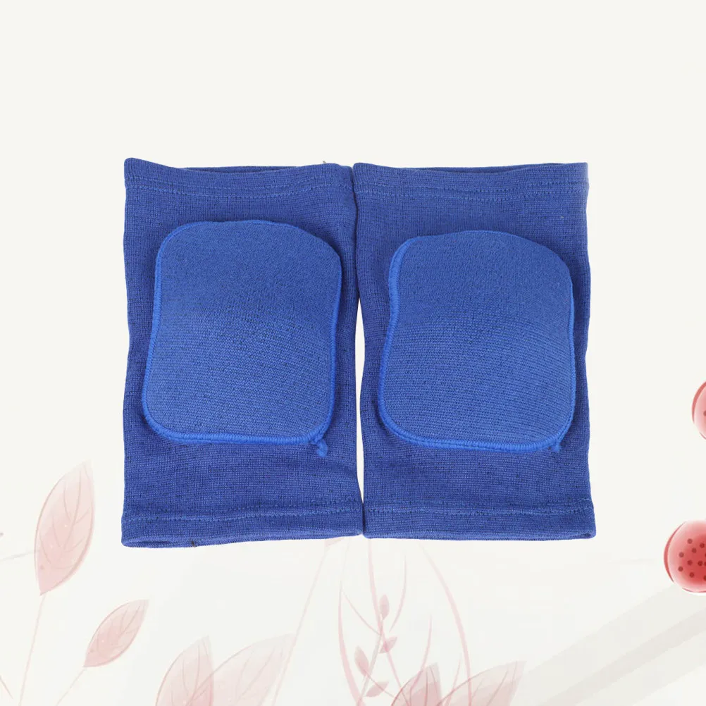 Gym Knee Support Pads 2 Pack Thick Sponge Elastic Double Strap Non Slip Workout Training Large Blue