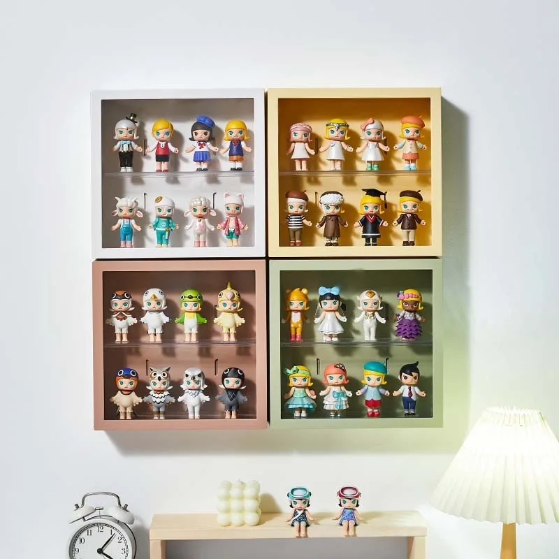 Blind Box Storage Rack for Bubble Mart Dimoo Dust-proof Transparent Cabinet Landscaping Box Action Figures Hanged Display Case