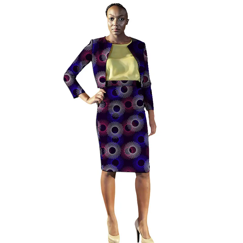 Ensemble 2 Pièces Femme Imprimé Africain - Blazer Et Jupe Crayon Élégante - Style Chic Et Moderne
