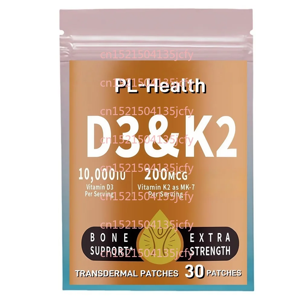 

30 Patches Vitamin D3 & K2 (MK-7) Transdermal Patches Calcium Absorption, Bone Immune & Muscle Support, Enhanced Absorption