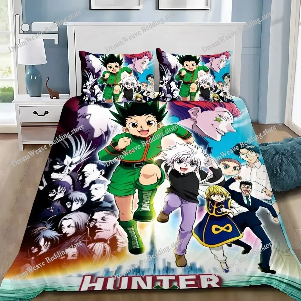 Anime Hunter X Hunter Duvet Cover Pillowcase X Hunter Bedding Set   Adult Boy Girl Bedroom Decoration Children Single Double9639