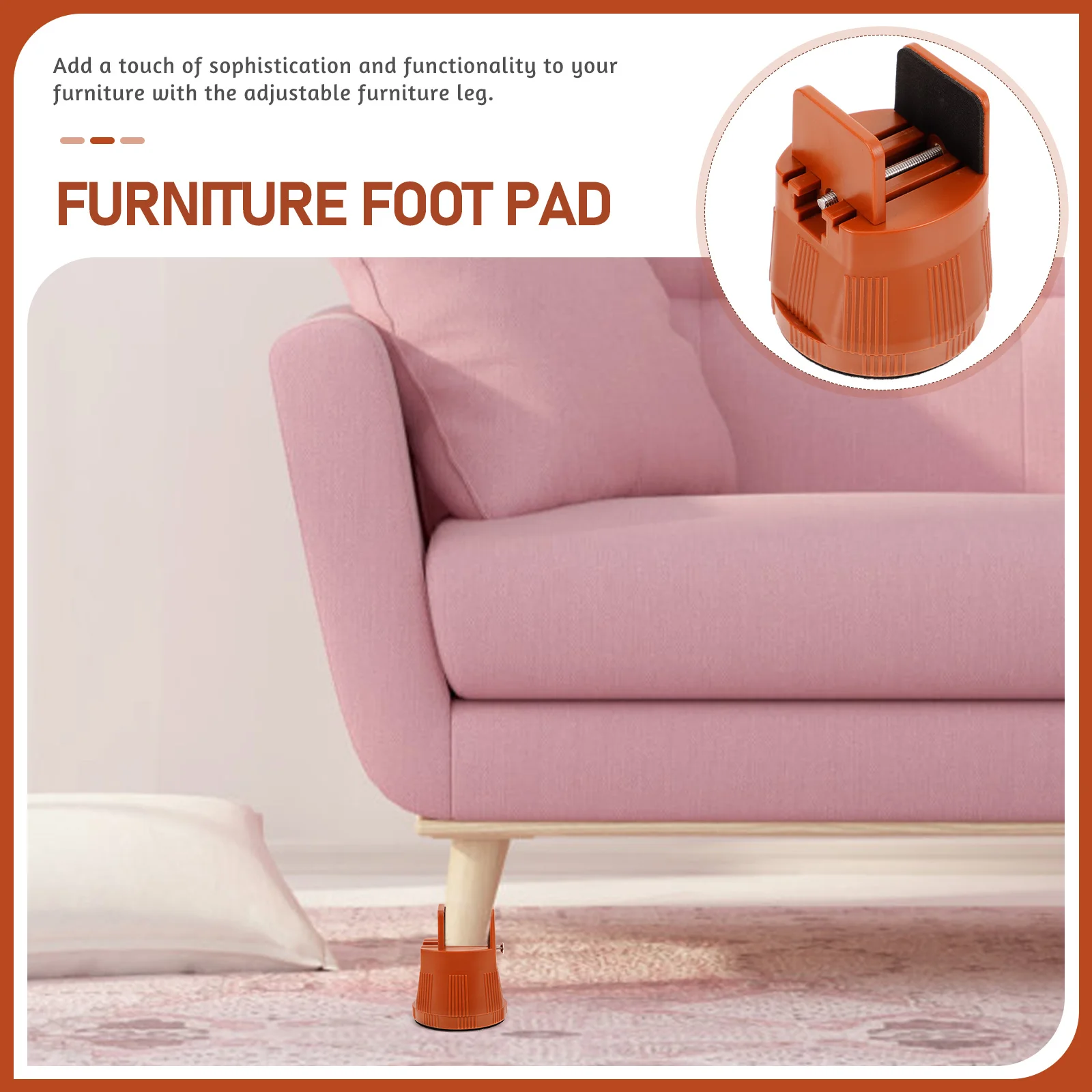 

Adjustable Bed Risers Table Leg Elevators Furniture Foot Lifters Support