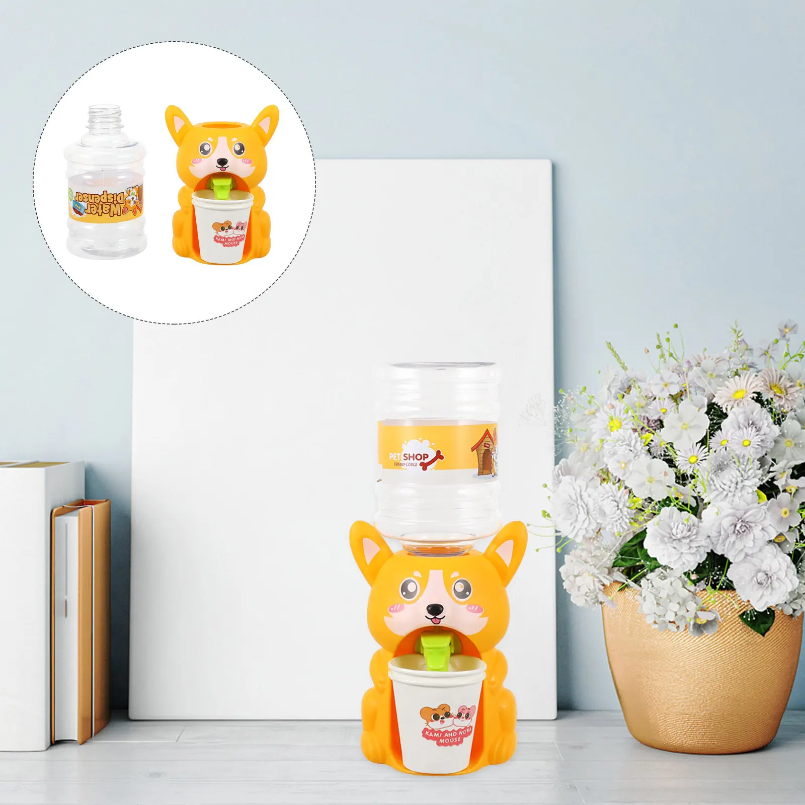 

Игрушка-диспенсер для воды в виде мини-корги, игровой набор с фонтанчиком для детей, подарок для ролевых игр, миниатюрная модель сцены из повседневной жизни, украшение для дома