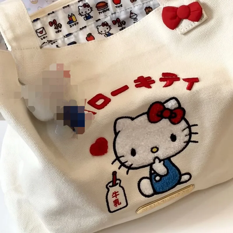 Nowa sanrio Hello Kitty prosta postać z anime płócienna torba na ramię prezent śliczna kreatywna przenośna torba kawaii hurtowo