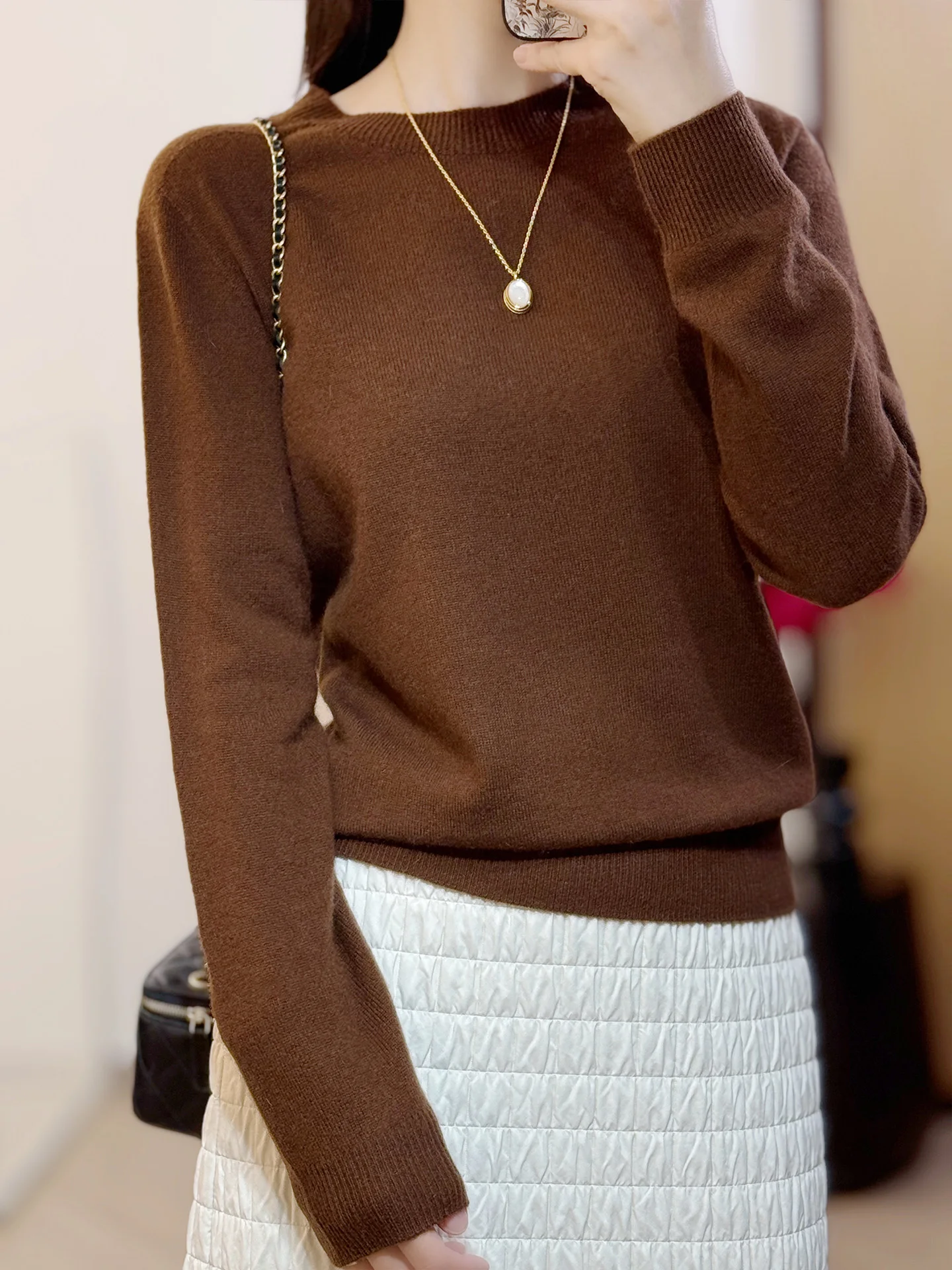 

Pet Namel 6 Colors round Ne High Quali Camere Wool Base irt Warm Autumn Winter Versatile Comfortable Knitwear Top