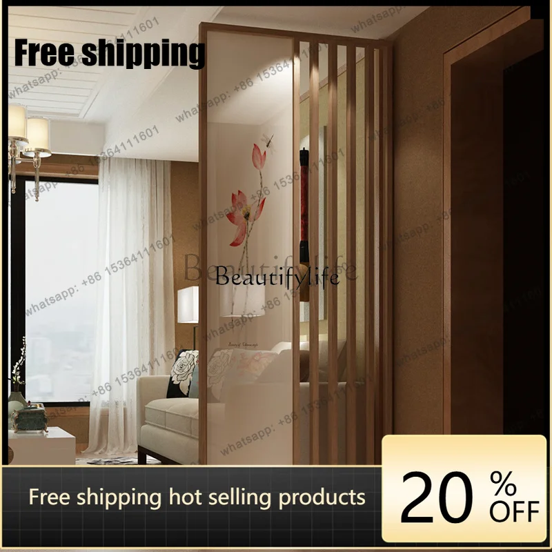 Factory Direct New Chinese-style Nordic entrance partition modern simple solid wood screen, fashionable decoration bedroom light