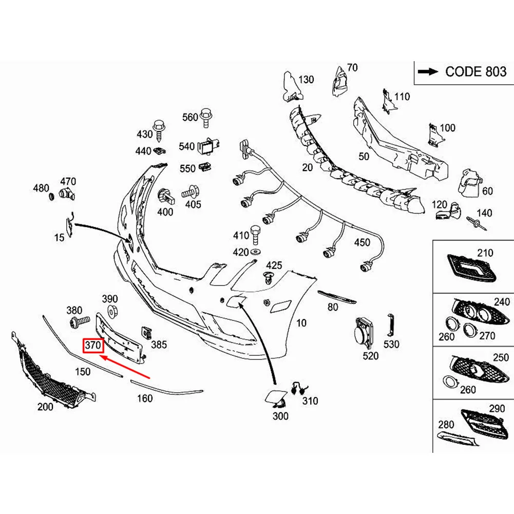 Accessori Auto plastica 2078851881 A2078851881 Auto paraurti anteriore installare targa Auto per Mercedes di alta qualità