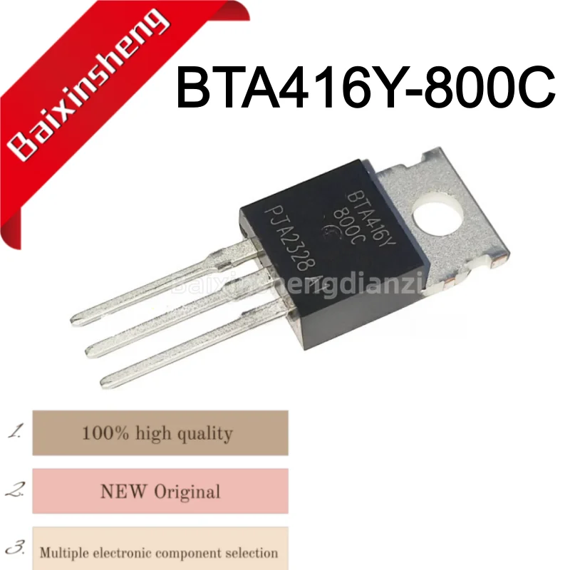 

10 pieces, brand new BTA416Y-800C, BTA416Y, 800C, TO-220, three terminal bidirectional thyristor