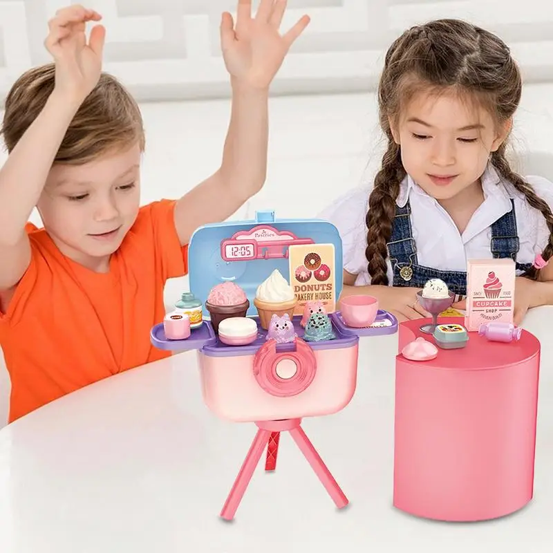 Pretend Kitchen Playset Play Kitchen Set Camera Box Design For Kids Kitchen Playset Food Accessories Kitchen Playset For Girls