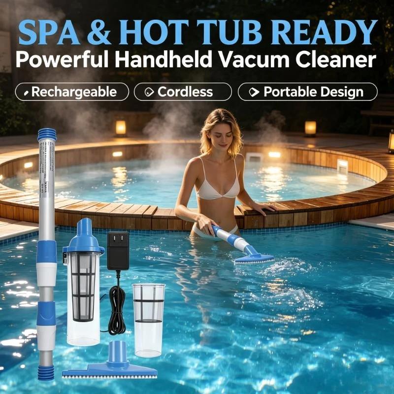 NEW Pool Vacuum Cleaner Rechargeable Pool Fish Tank Swimming Handheld Cordless Spas Hot Tubs Portable
