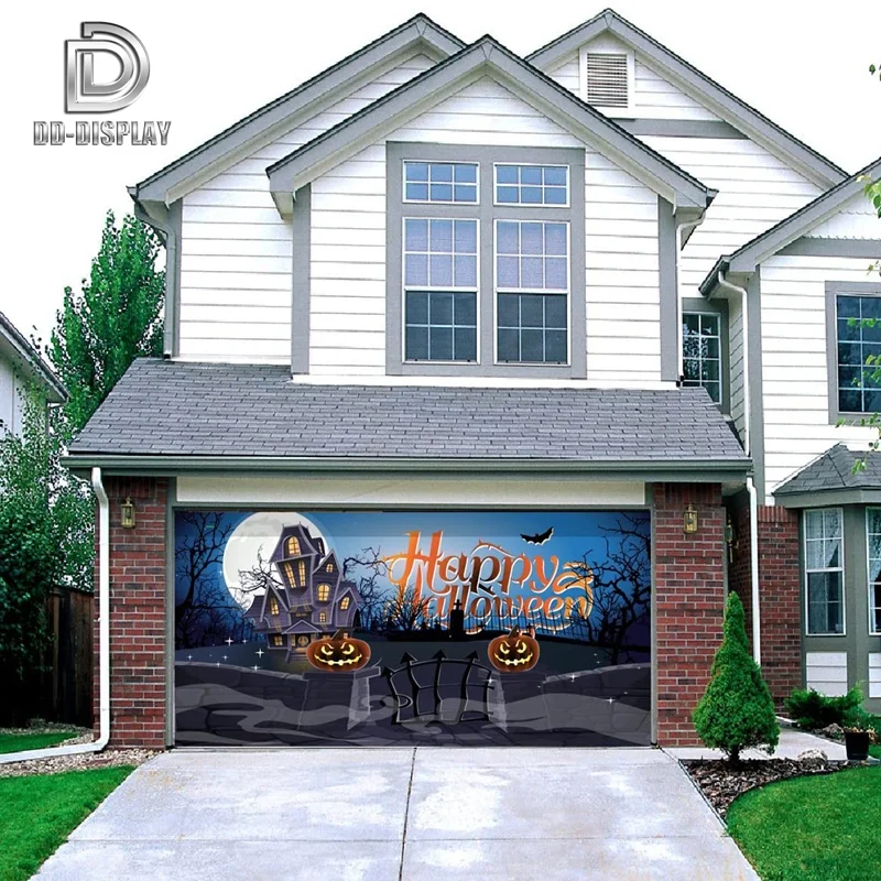 Banner 7x16ft Customized Mural Garage Door Banners Christmas Halloween Holiday Decoration 3D Decor Wall Papers Door Stickers