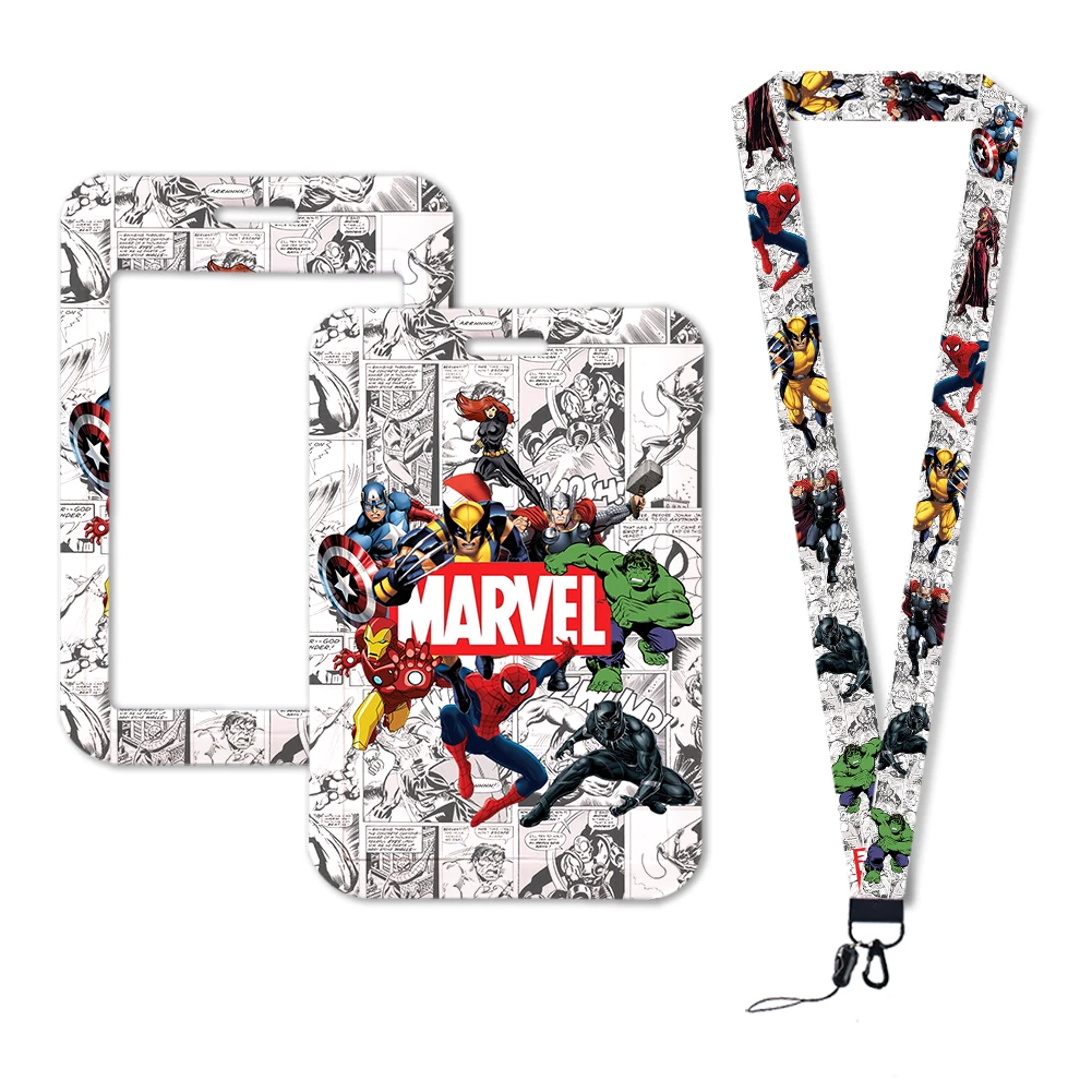 Superhero Lanyard Credit Card ID Holder Badge Doctor Nurse Student Women Travel Bank Bus Business Card Cover Badge