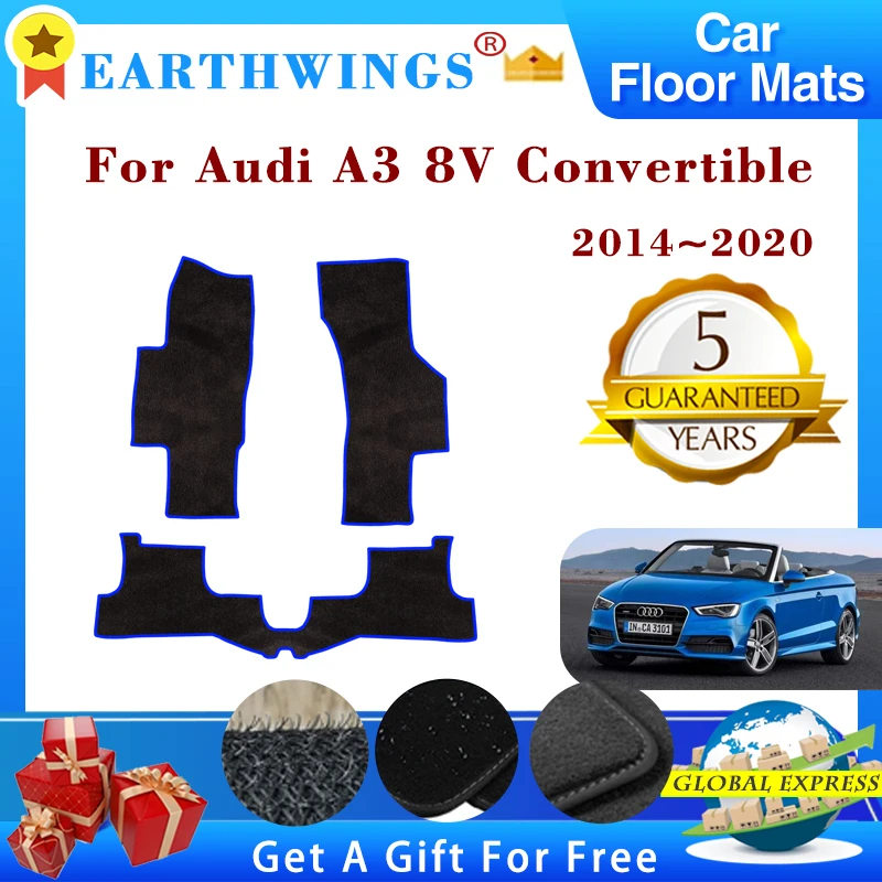 

Car Floor Mats For Audi A3 8V Convertible 2014~2020 2016 Rugs Panel Footpads Carpet Cover Anti-slip Foot Pads Auto Accessories