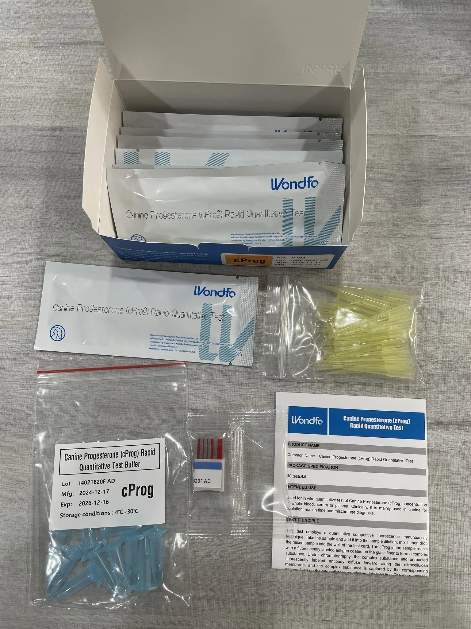 Wondfo Finecare Kit Canine Progesterone Test Kit Finecare CProg Dog Test Kits for YG101 YG102