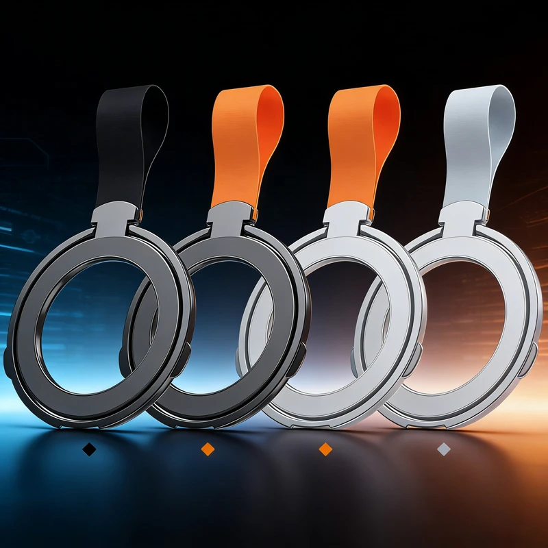 

Mobile Phone Strong Magnetic Holder For MagSafe Rotating Kickstand for iPhone 17 16 15 Xiaomi Desktop Buckle Ring Portable Stand