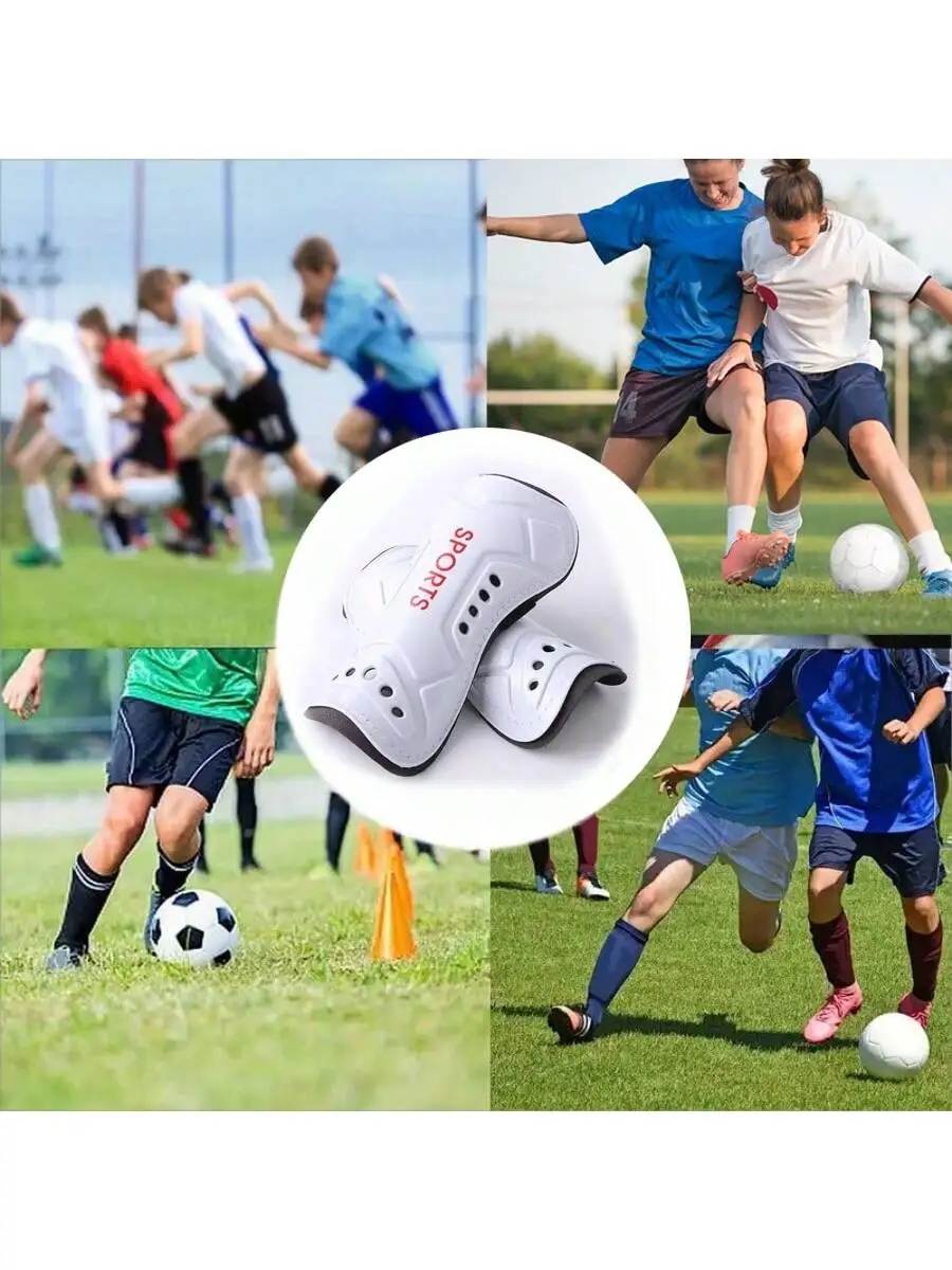 1 Pair of Football Shin Guards, Calf Protectors, Anti-Collision Baffles with Straps, Dedicated for Football