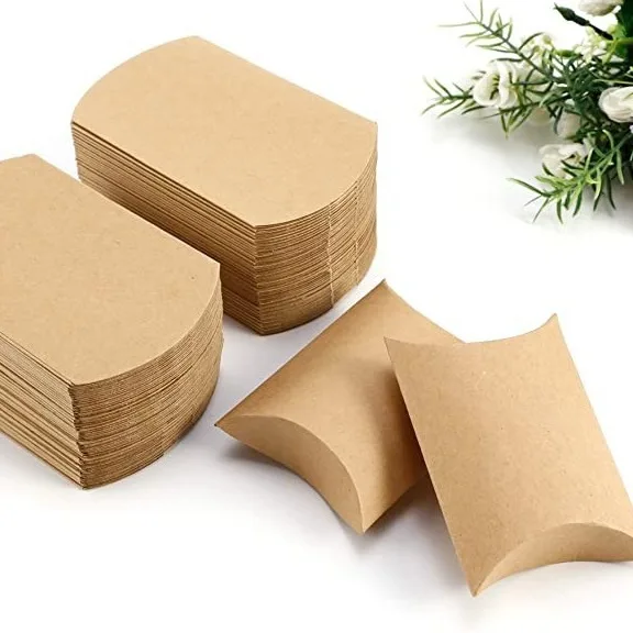 1Pcs Colorful Paper Bag Pillow Candy Box Bag of Sweet Packaging Bags Kraft Paper Bags for Wedding Box Christmas Birthday Party