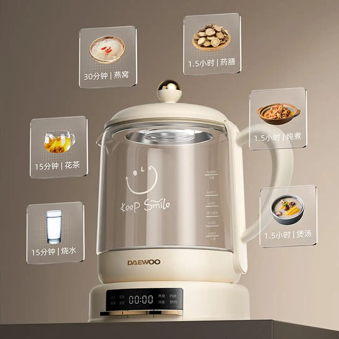 دايو 220 فولت 100 واط 1.5L فقاعة صغيرة وعاء الصحة العلمية لطيف الحساء متعدد المرحلة تعديل درجة الحرارة ضوء الصوت المغذي