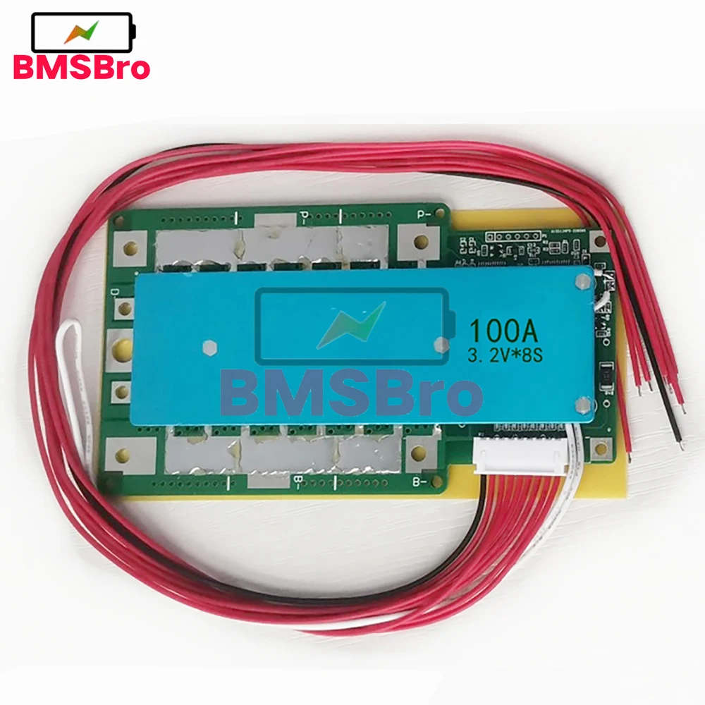 8S 24V 100A 200A 300A Lifepo4 Battery Cell Pack BMS Protection Board Over Charge Discharge Protect Balance for Car Ebike